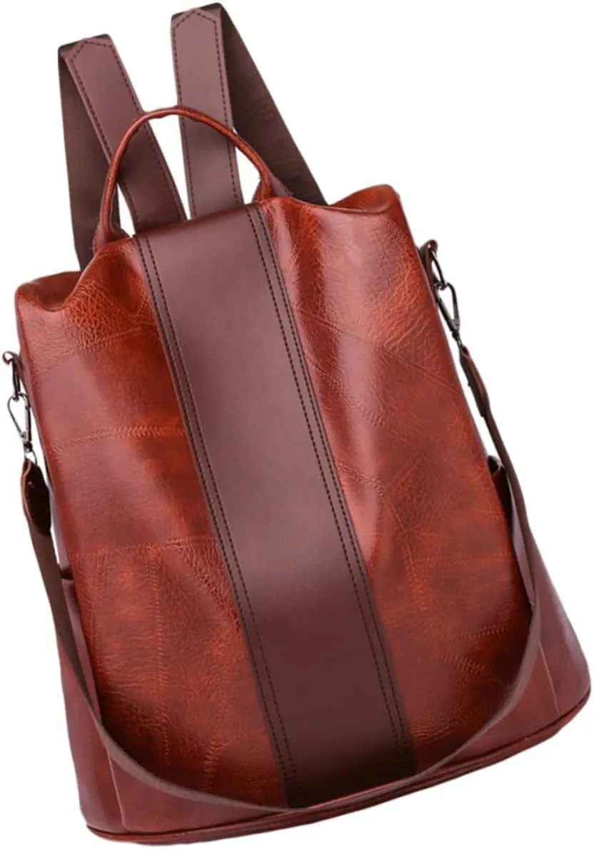 Elegant Leather Satchel Bag for Women Women's Travel Sling Bag Anti-theft Casual Backpack Hidden Zipper Soft for Leisure Travel
