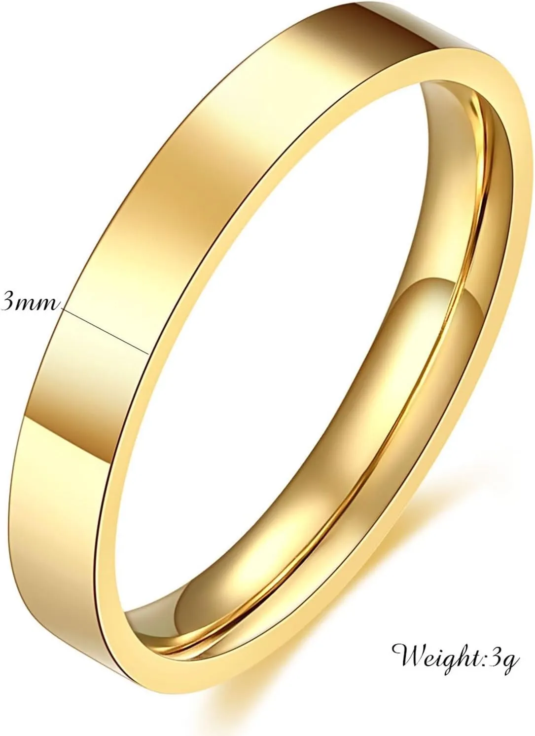 Epinki 3MM Unique Wedding Bands, Women Men Stainless Steel Ring Simple Fashion Jewelry Rings