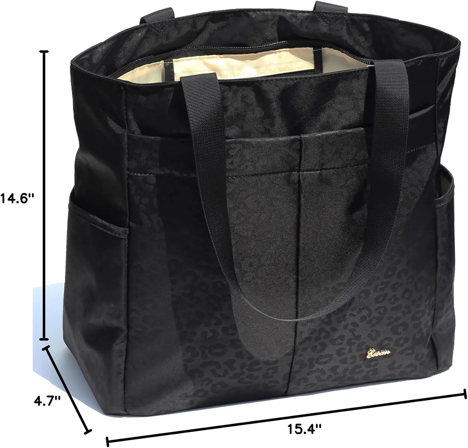 ESVAN Original Floral Tote Bag Large Shoulder Bag with Multi Pockets for Gym Travel Beach Daily Bags