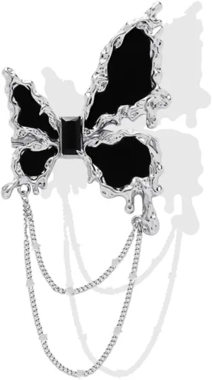 Fashion Butterfly Long Chain Tassel Brooch Pin Animal Insect Butterfly Suit Lapel Pin Jewelry for Women Men Gifts Dress Suit Jacket Brooch Pin