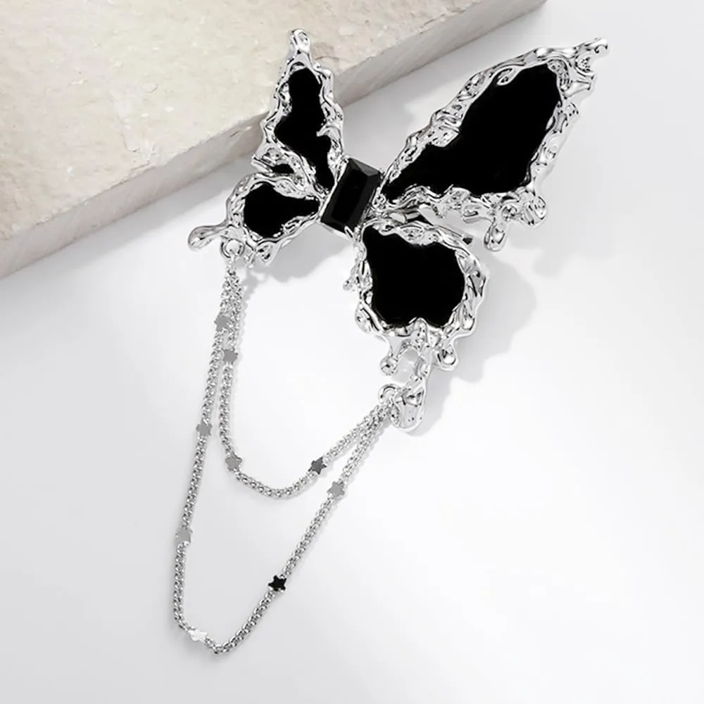 Fashion Butterfly Long Chain Tassel Brooch Pin Animal Insect Butterfly Suit Lapel Pin Jewelry for Women Men Gifts Dress Suit Jacket Brooch Pin
