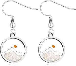 Fashion Graceful Mountain Mustard Seed Dangle Earrings Studs for Lady - Delicate Religious Faith Jewelry for Women Friend Mother Gift YA4997