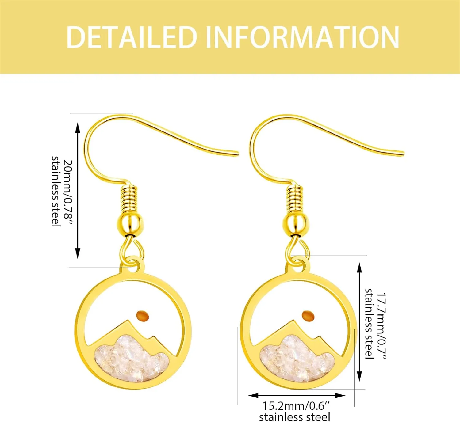 Fashion Graceful Mountain Mustard Seed Dangle Earrings Studs for Lady - Delicate Religious Faith Jewelry for Women Friend Mother Gift YA4997