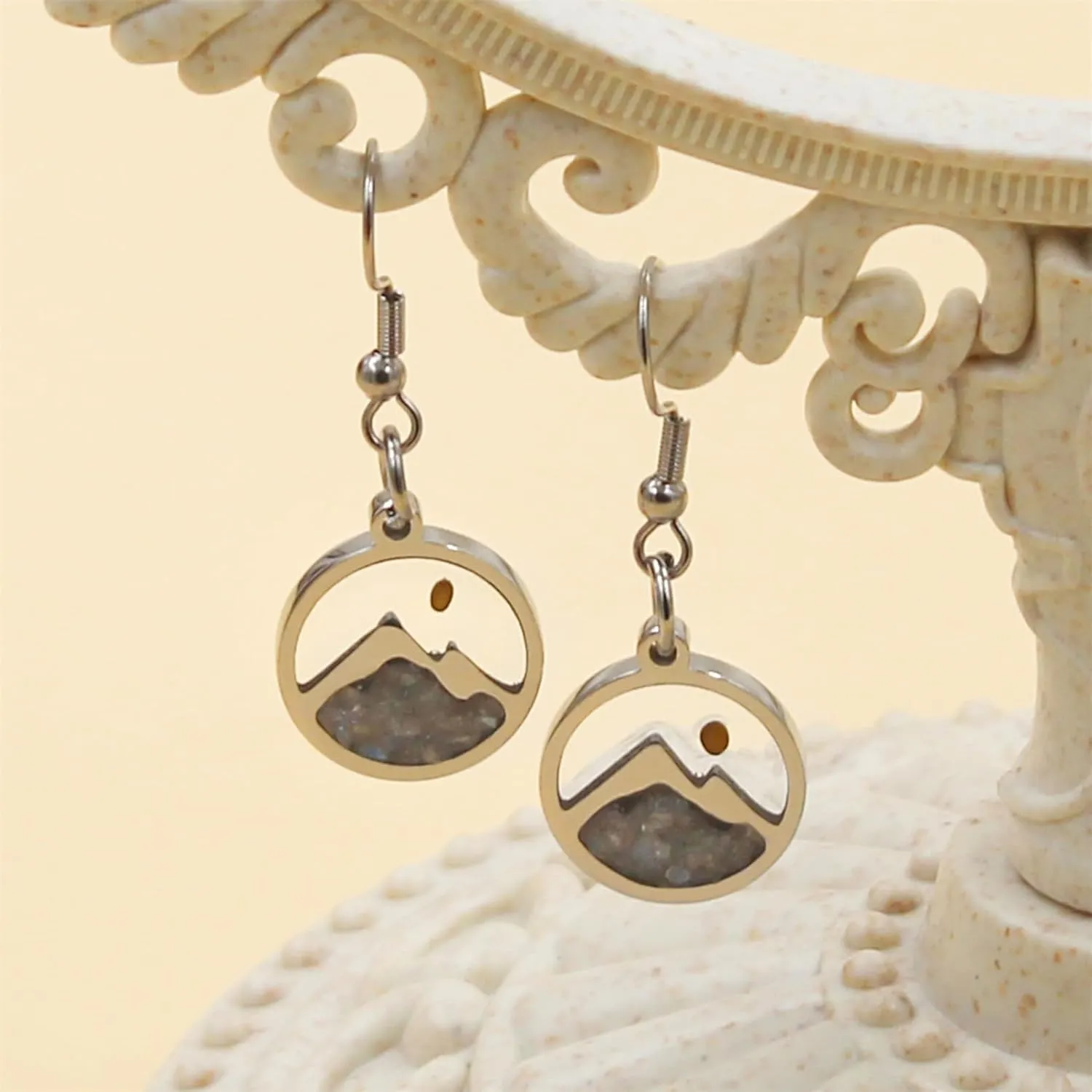 Fashion Graceful Mountain Mustard Seed Dangle Earrings Studs for Lady - Delicate Religious Faith Jewelry for Women Friend Mother Gift YA4997