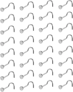 Fashion Nose Rings for Women Unique, Steel Nipple Rings Simple Piercing Jewelry Belly 10Pcs Men