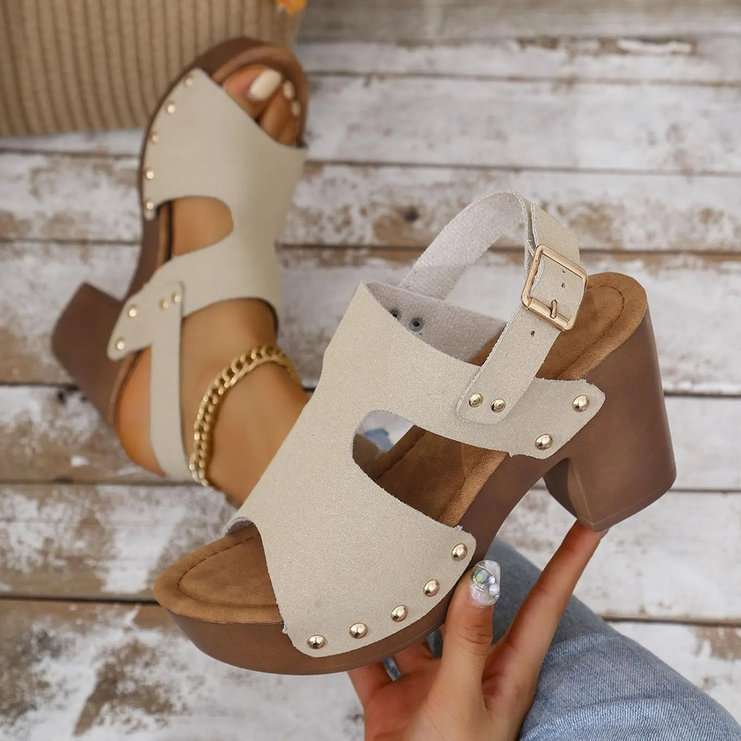 Fashion Sandals For Women Walking Water Shoes With Arch Support Beach Gladiator Sandals Chunky Wedges Slides