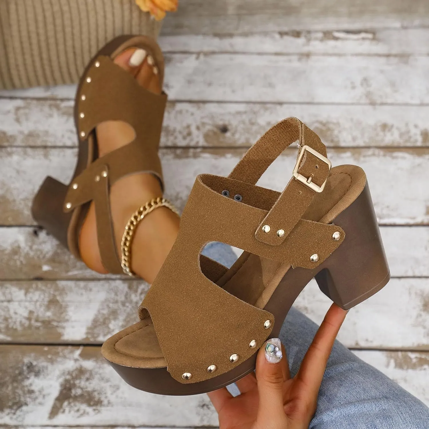 Fashion Sandals For Women Walking Water Shoes With Arch Support Beach Gladiator Sandals Chunky Wedges Slides