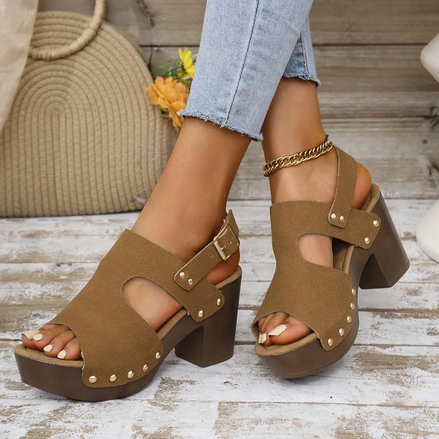 Fashion Sandals For Women Walking Water Shoes With Arch Support Beach Gladiator Sandals Chunky Wedges Slides