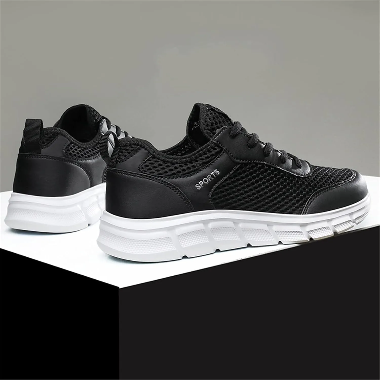 Fashion Summer Men Breathable Mesh Flat Elastic Casual Shoes Mens Sneaker