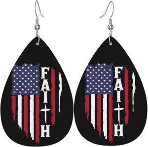Faux Leather Teardrop Earrings Double-Sided Drop Dangle Earrings For Women Ears Accessories