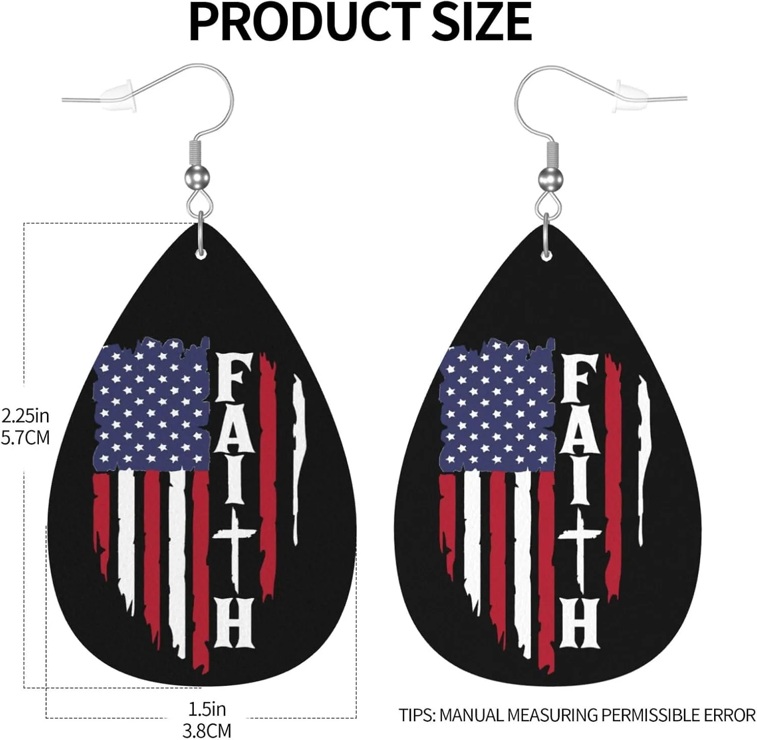 Faux Leather Teardrop Earrings Double-Sided Drop Dangle Earrings For Women Ears Accessories