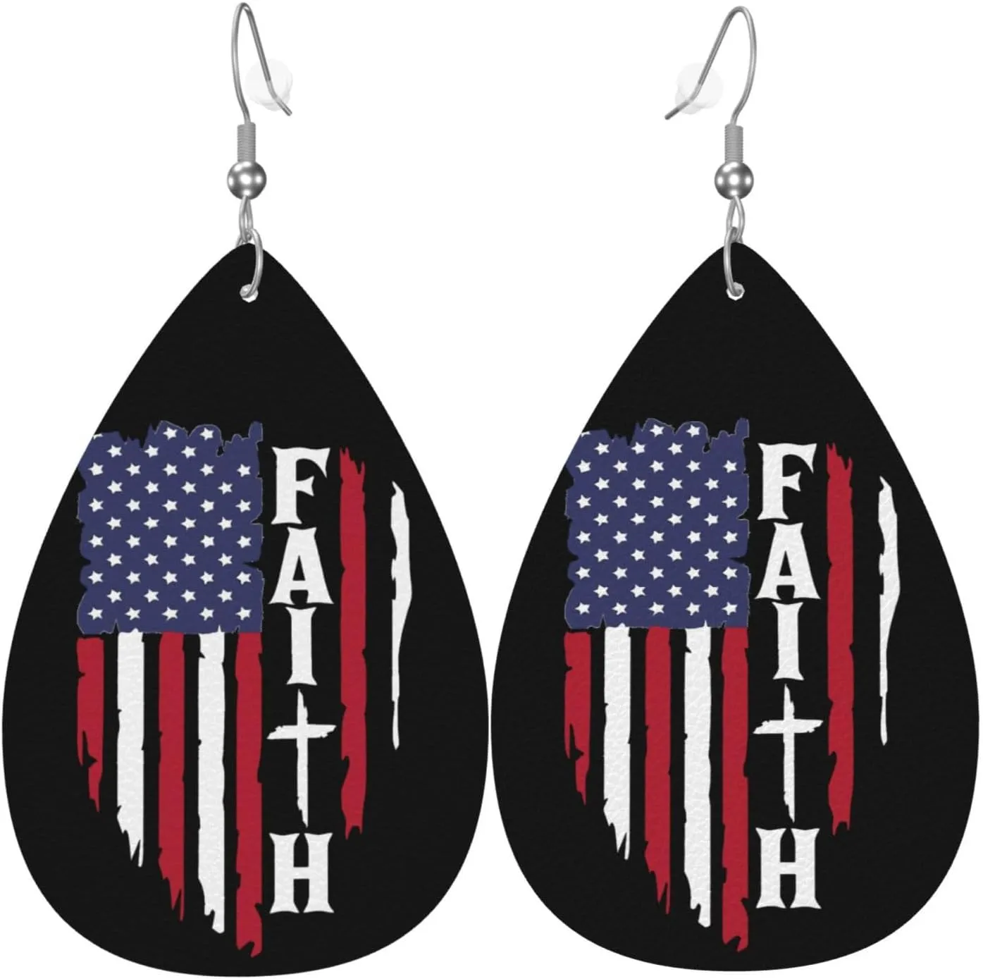 Faux Leather Teardrop Earrings Double-Sided Drop Dangle Earrings For Women Ears Accessories