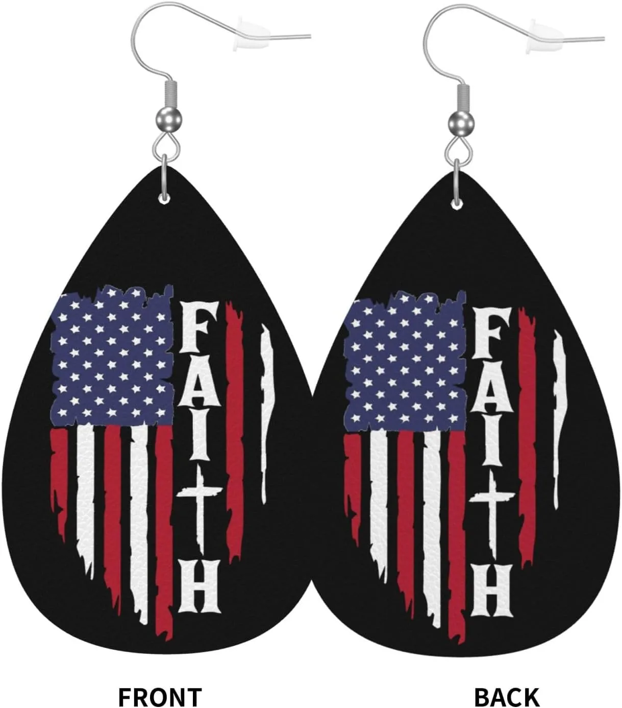 Faux Leather Teardrop Earrings Double-Sided Drop Dangle Earrings For Women Ears Accessories
