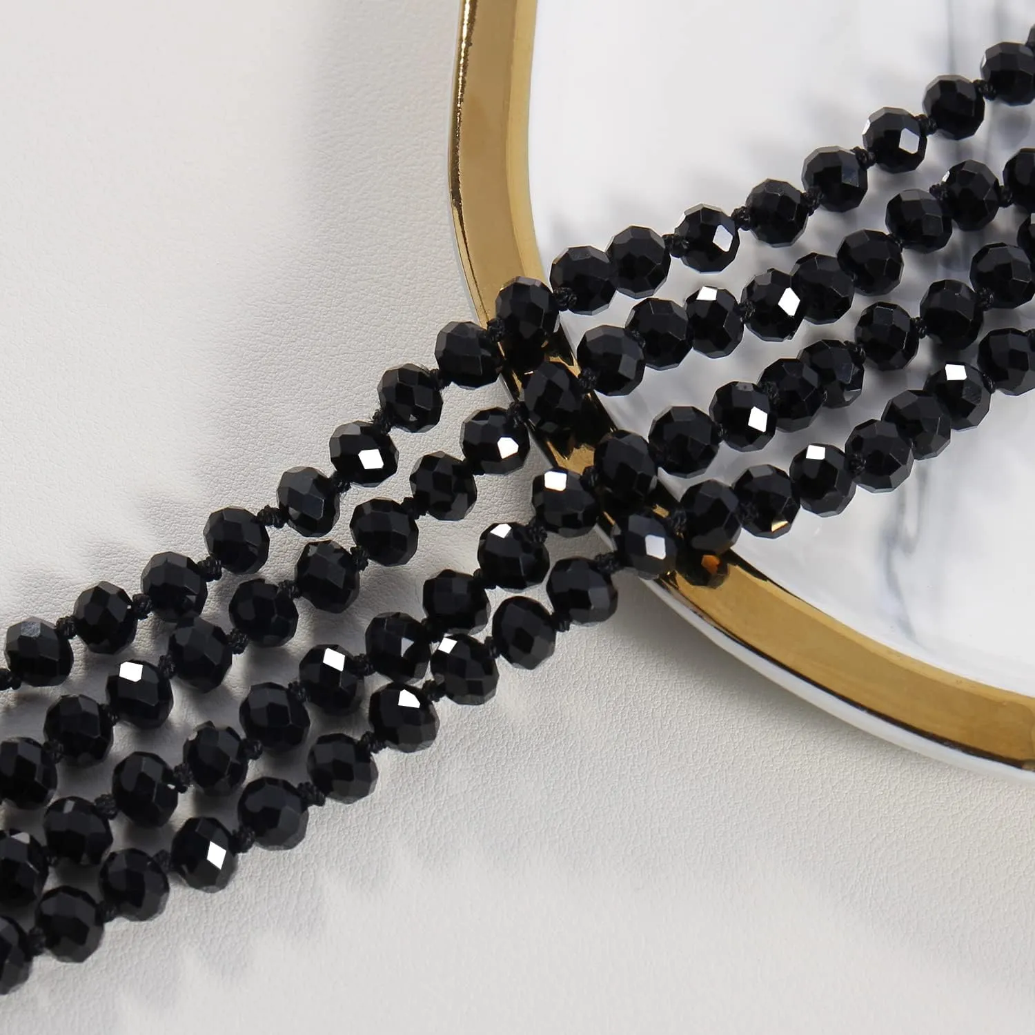 Firstmeet Fashion Beads Rope Knot Long Beaded Necklace Versatile 60" Strand Costume Jewelry for Women and Men