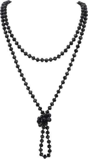 Firstmeet Fashion Beads Rope Knot Long Beaded Necklace Versatile 60" Strand Costume Jewelry for Women and Men