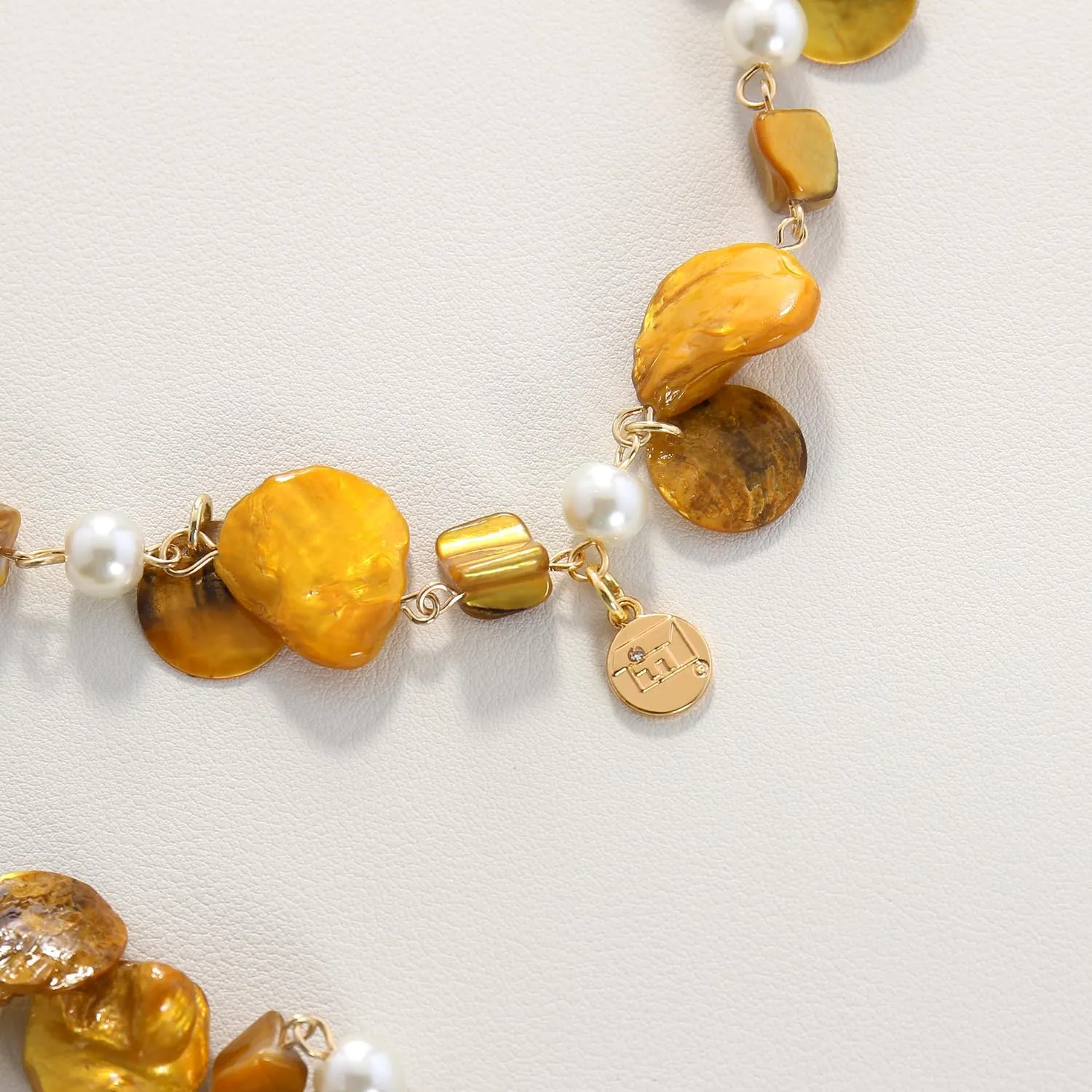 Firstmeet Long Multicolor Shell Beaded Necklace with Earrings Seashell Pendant Cultured Freshwater Pearl Handmade Boho Necklace for Women