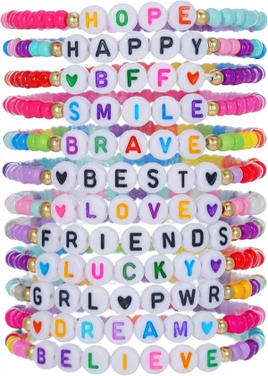 Friendship Bracelets Heishi Surfer Clay Bead Bracelets Stack Beaded Stretch Bff Bracelet for Women Boho Stackable Bracelets Preppy Beach Jewelry Party Favors