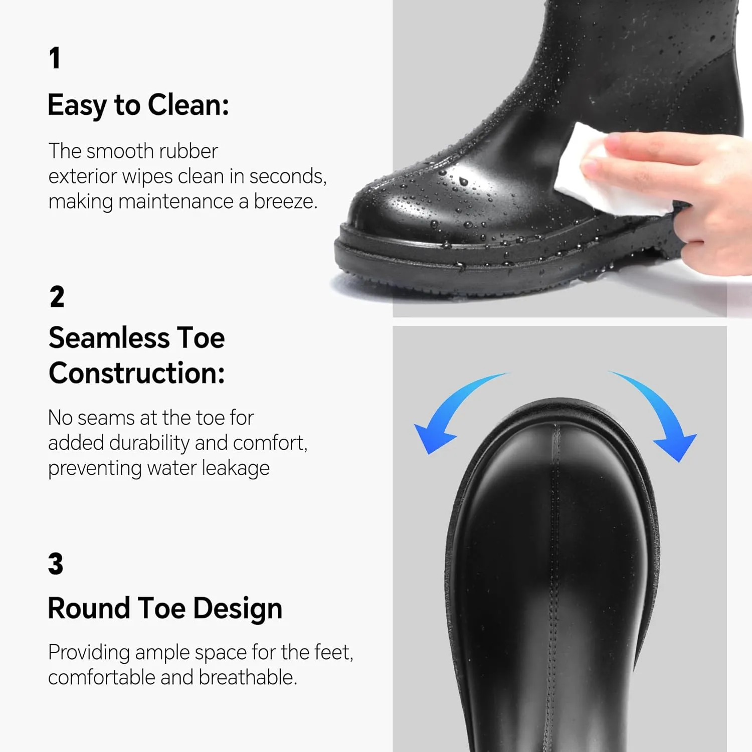 Furuian Women's Mid Calf Rain Boots Waterproof Garden Boots Lightweight Rubber Boots for Women Comfortable Work Boots for working, gardening