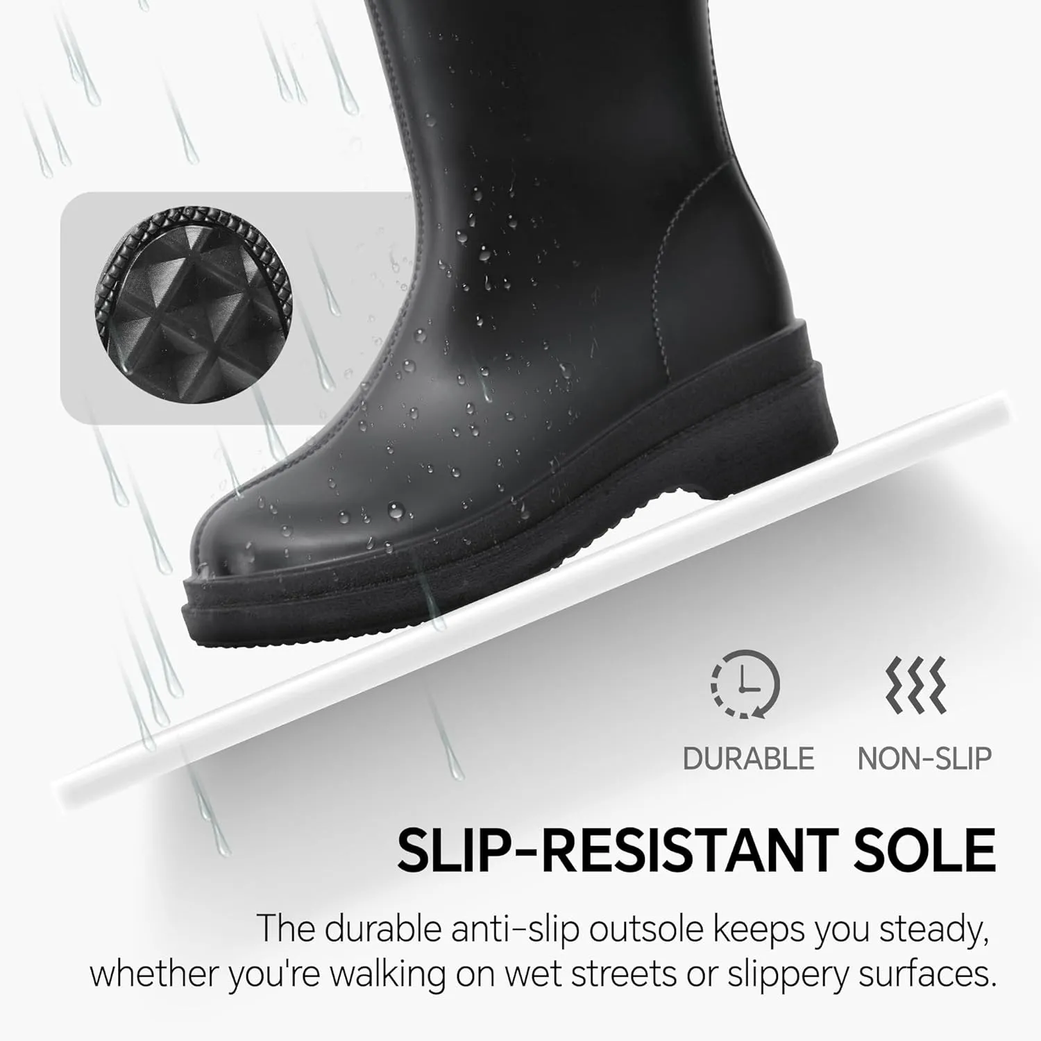 Furuian Women's Mid Calf Rain Boots Waterproof Garden Boots Lightweight Rubber Boots for Women Comfortable Work Boots for working, gardening