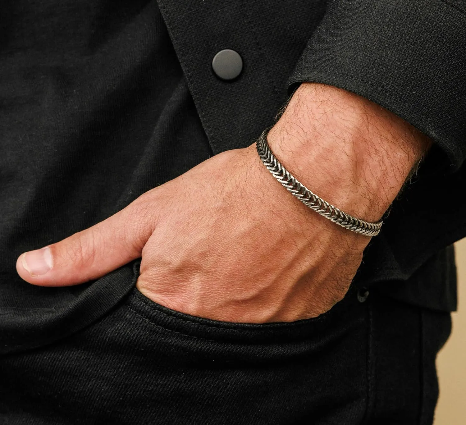 Galis Chain Bracelets For Men - Premium Stainless Steel Mens Bracelet, Silver Plated Non Tarnish Bracelet - This Snake Chain suits as Everyday Men's Bracelets is Stylish Gifts For Him 7.5"