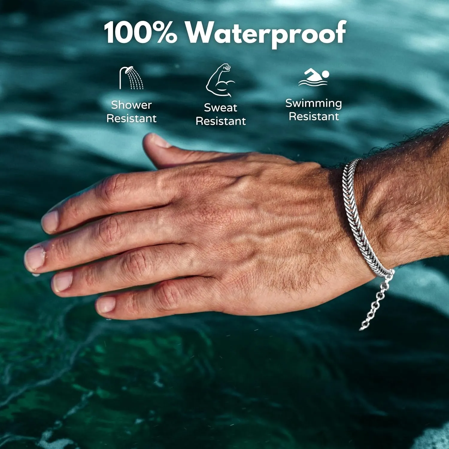 Galis Chain Bracelets For Men - Premium Stainless Steel Mens Bracelet, Silver Plated Non Tarnish Bracelet - This Snake Chain suits as Everyday Men's Bracelets is Stylish Gifts For Him 7"