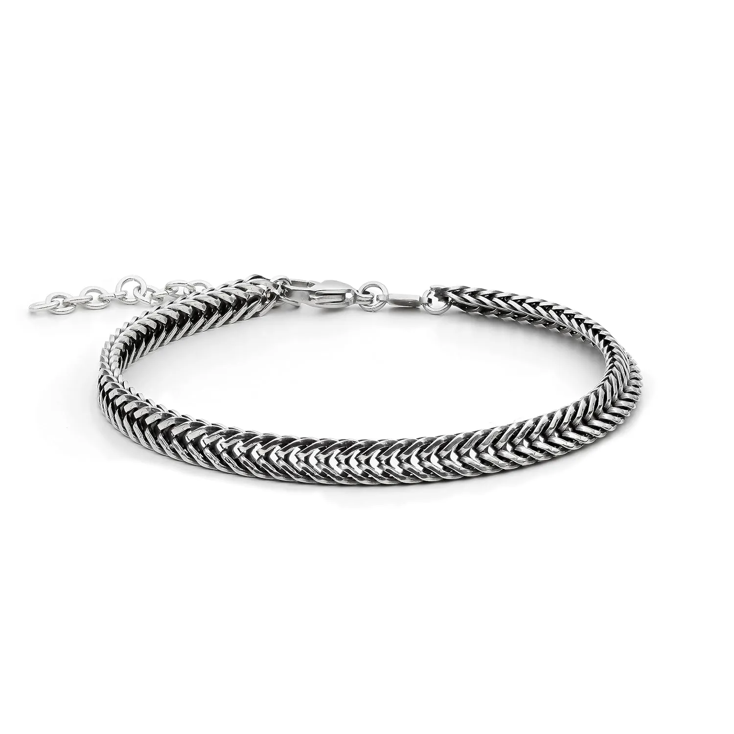 Galis Chain Bracelets For Men - Premium Stainless Steel Mens Bracelet, Silver Plated Non Tarnish Bracelet - This Snake Chain suits as Everyday Men's Bracelets is Stylish Gifts For Him 7"