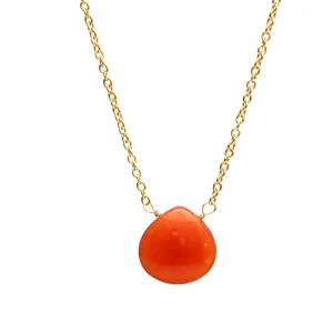 Gempires Carnelian Necklace for Women, Minimal and Dainty Orange Onyx Crystal Pendant with Natural Gemstone, Party Wear, Adjustable Length 16   2 inch