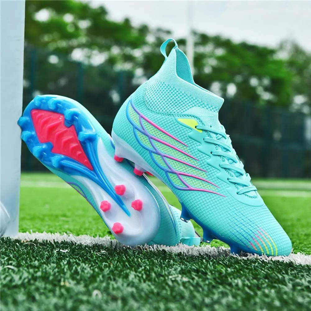 GEXECEUSS Men's Ankle Soccer Cleats for Competition - Comfortable Turf Shoes for Youth - Lightweight Soccer Boots for Training