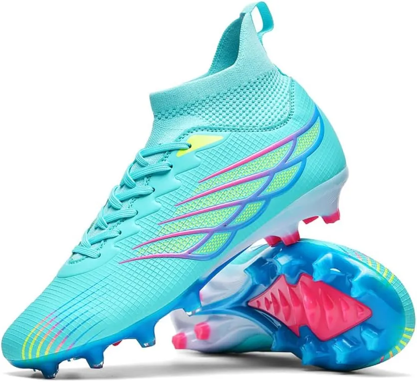 GEXECEUSS Men's Ankle Soccer Cleats for Competition - Comfortable Turf Shoes for Youth - Lightweight Soccer Boots for Training