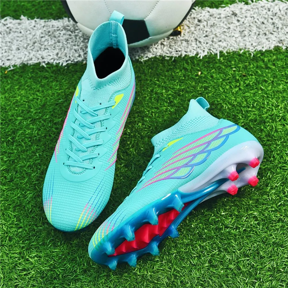 GEXECEUSS Men's Ankle Soccer Cleats for Competition - Comfortable Turf Shoes for Youth - Lightweight Soccer Boots for Training