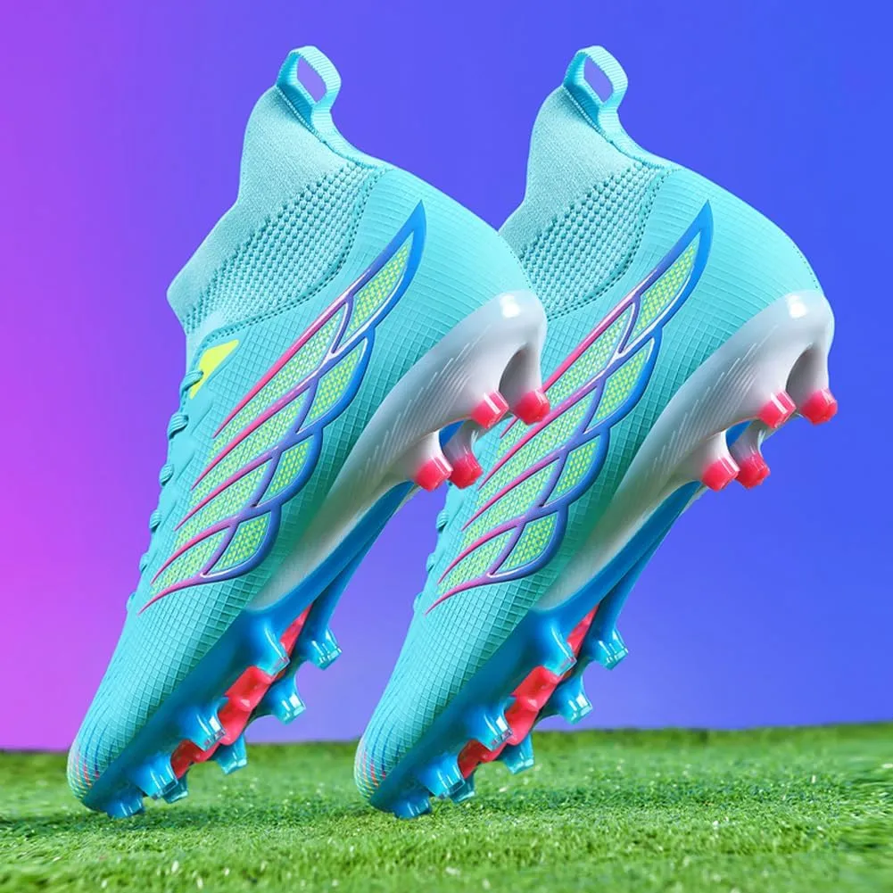 GEXECEUSS Men's Ankle Soccer Cleats for Competition - Comfortable Turf Shoes for Youth - Lightweight Soccer Boots for Training