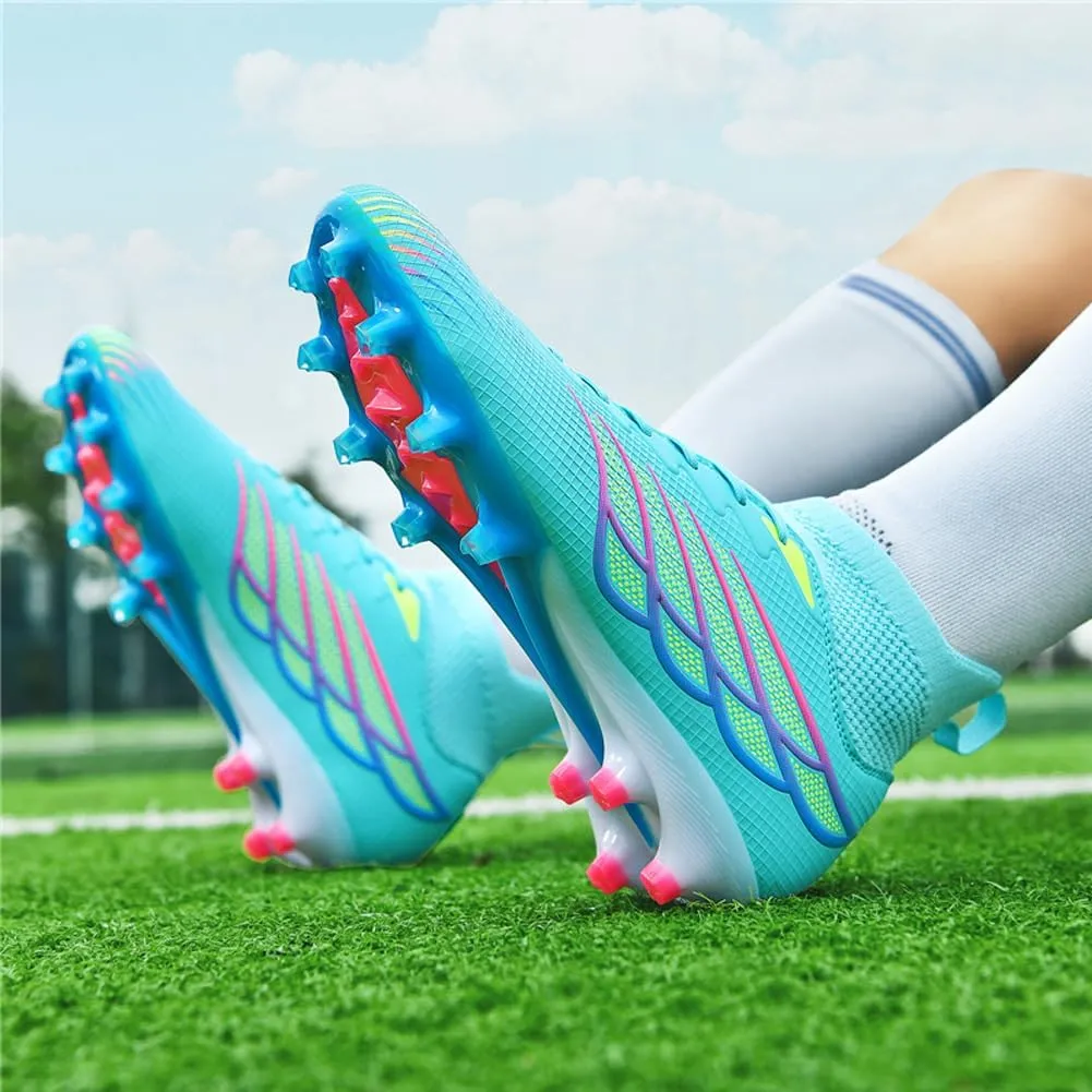 GEXECEUSS Men's Ankle Soccer Cleats for Competition - Comfortable Turf Shoes for Youth - Lightweight Soccer Boots for Training