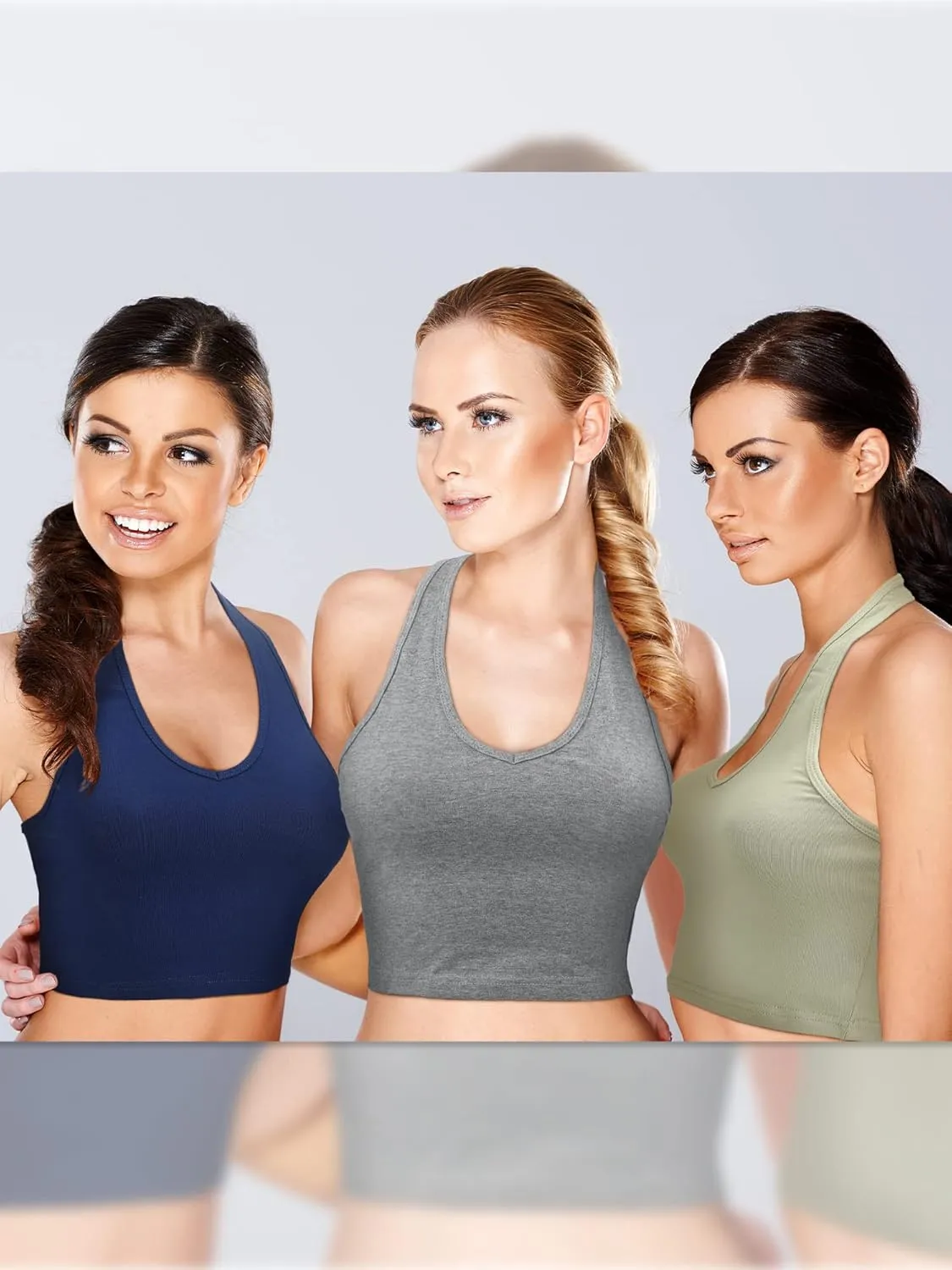 Geyoga 6 Pcs Halter Tops for Women V Neck Backless Sleeveless Tank Vest for Girls