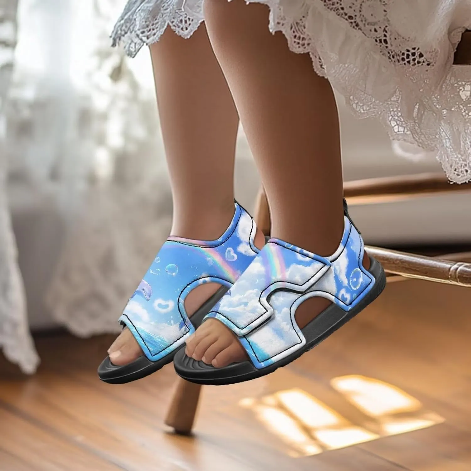 Girls Cat Sandals Cute Cartoon Kids Summer Outdoor Athletic Sport Water Sandals for School/Hiking/Beach