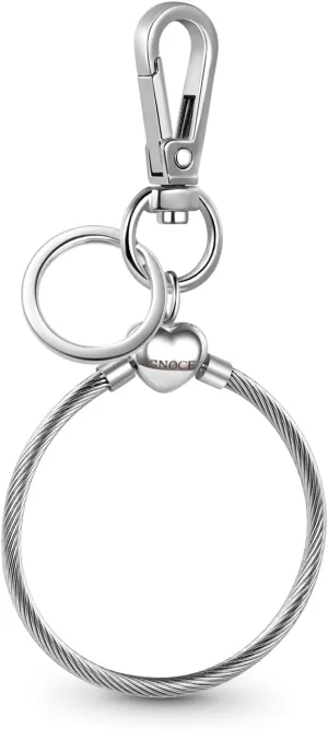 GNOCE Versatile Charm Holder & Key Chain Stainless Steel Charms Bracelet Gift For Women Wife