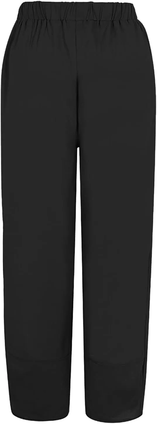 GOFULY Lounge Pants Women Casual Elastic Waist Sumemr Pants Straight Wide Leg High Waisted with Pockets 2025 Slacks Clothes