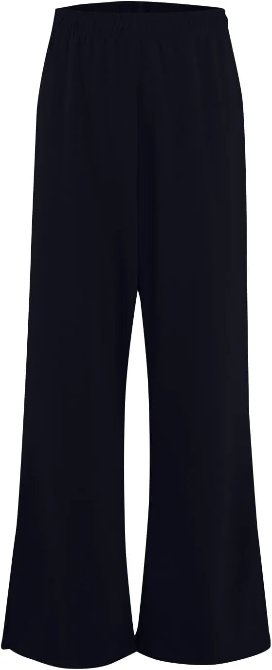 GOFULY Pants for Women Beach Elastic Waist Drawstring Sumemr Pants High Waisted Straight Wide Leg with Pockets Comfy Trousers