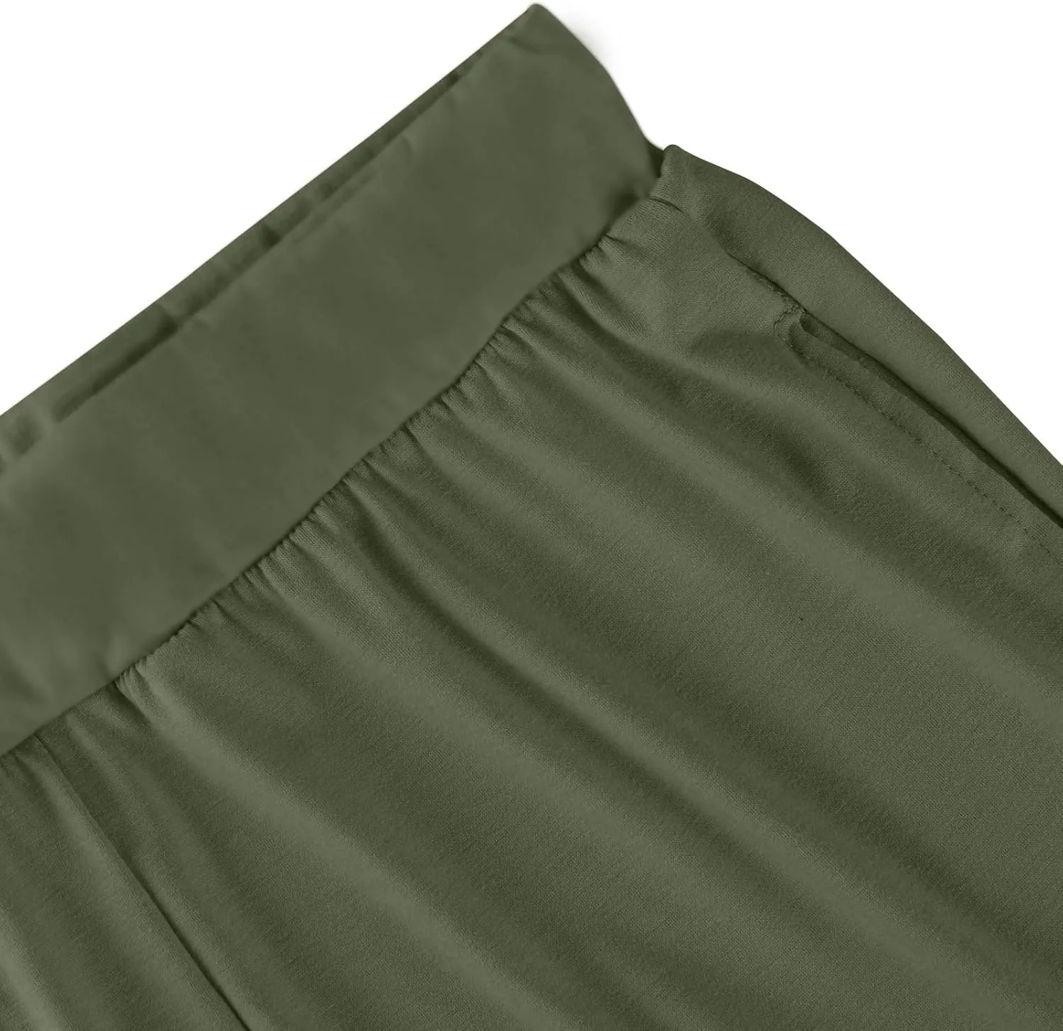 GOFULY Pants for Women Beach Elastic Waist Drawstring Sumemr Pants Straight Wide Leg High Waisted Pockets Soft Slacks Clothes