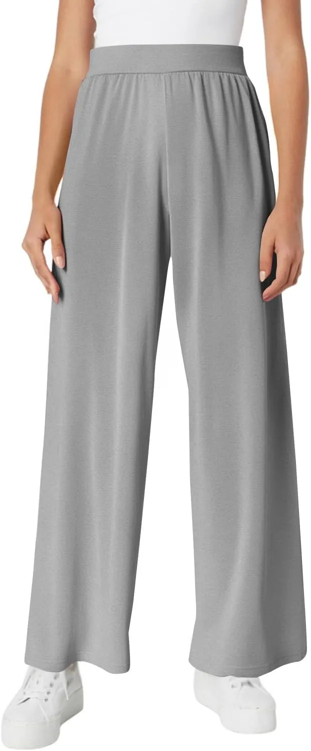 GOFULY Women's Pants Straight Wide Leg High Waisted Palazzo Pants Elastic Waist Drawstring Sumemr 2025 Trousers with Pockets