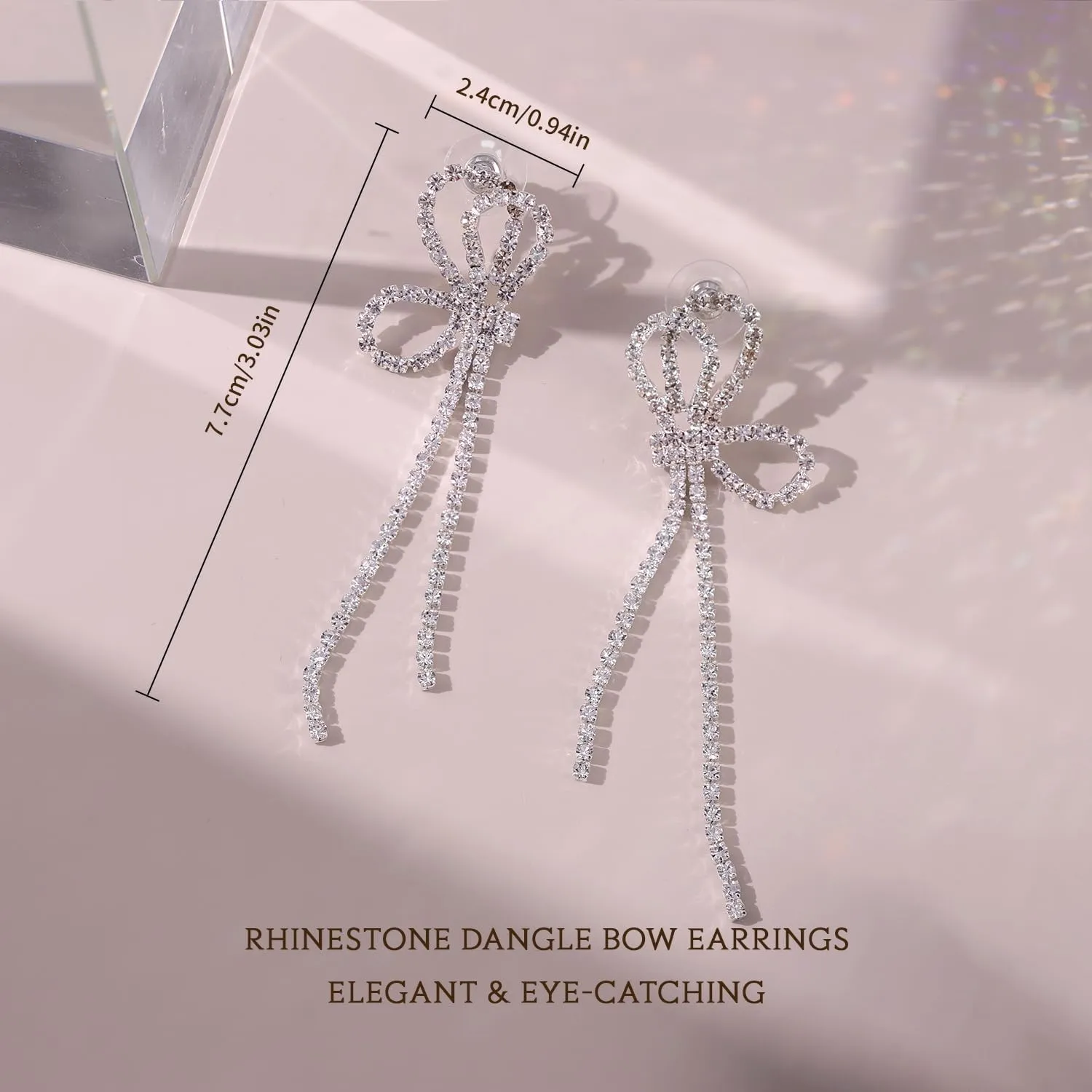 Gold Bow Earrings Silver Dainty Statement Earrings, Cute Ribbon Stud Classic Heart Dangle Earrings Elegant Stylish Tassel Pearl Drop Earrings Fashion Jewelry Gifts for Women