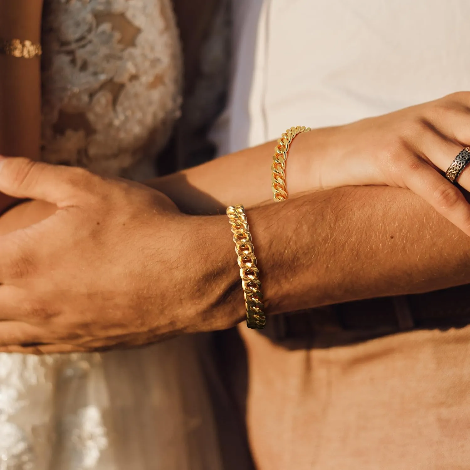 Gold Bracelets for Women Cuban Link Bracelets for Men & Women Sturdy 14K Gold Chain Bracelet Stack Mens Bracelet Jewelry 6.5-9 Inches