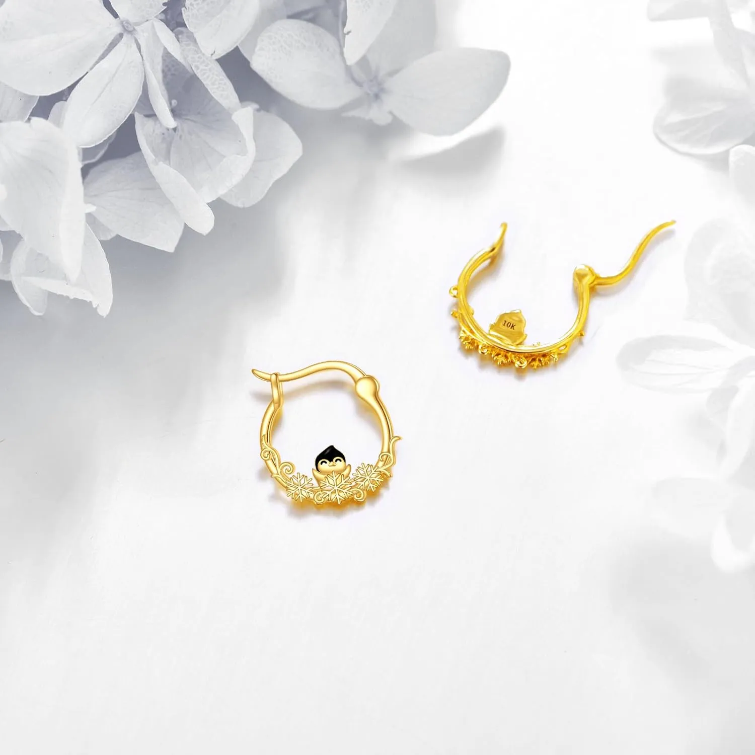 Gold Hoop Earrings 14K Gold Small Animal Hoop Earrings Fine Gold Mini Earrings Hoops Jewelry Gifts for Women Girls