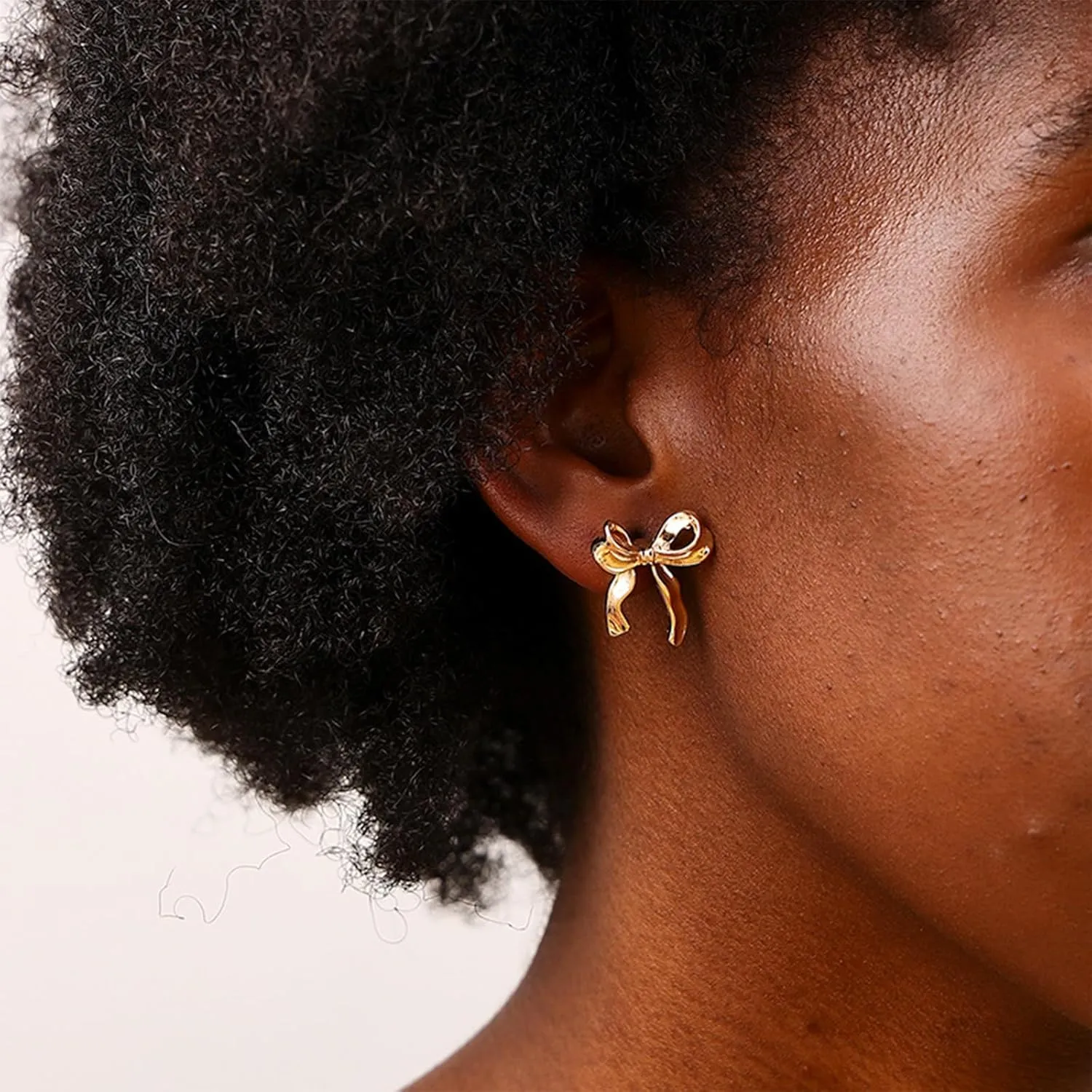 Gold Silver Bow Earrings for Women Trendy Bow Stud Earrings Classic RibbonEarrings Cute Bowknot Earrings Jewelry for Women