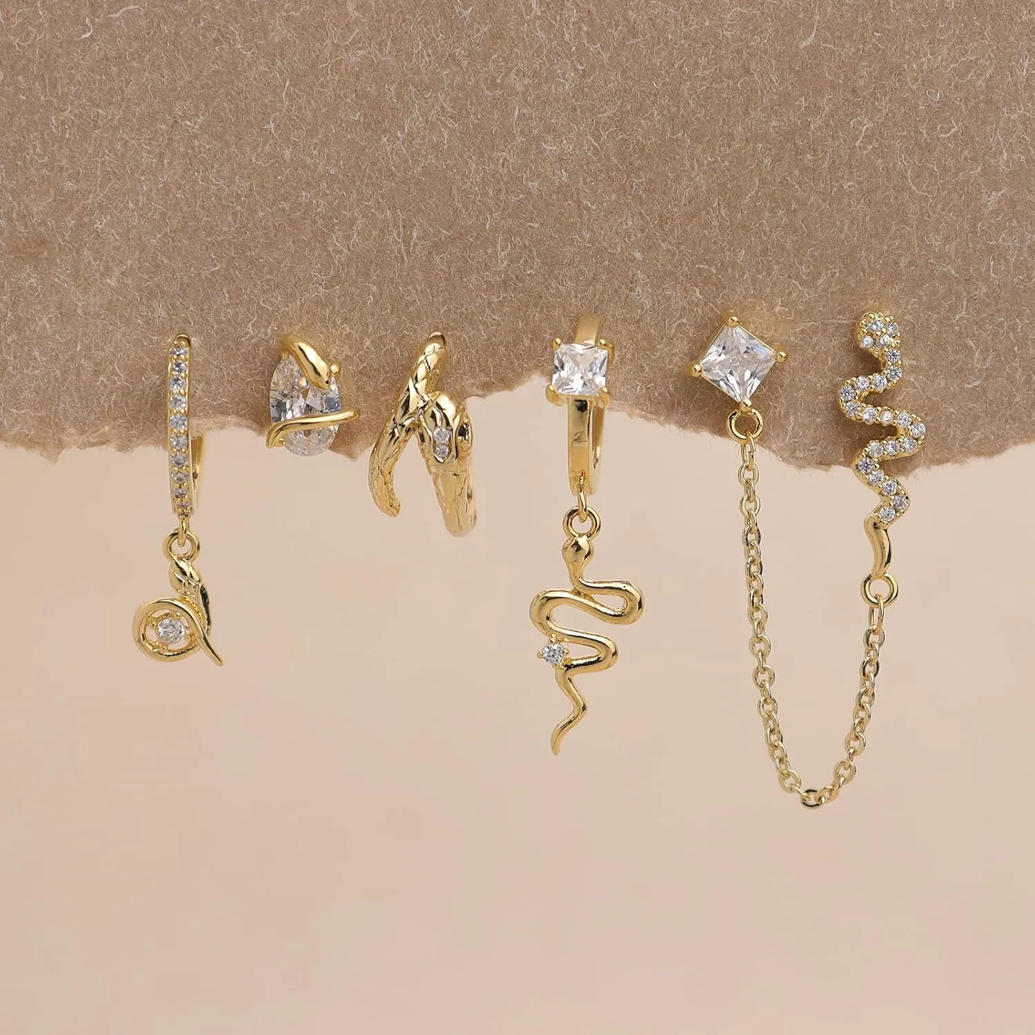 Gold Silver Small Hoop Stud Earrings Stack Set for Women, Dainty Rhinestone Drop Multiple Piercing Cartilage Huggie Earing Holiday Prom Fashion Jewelry Gift