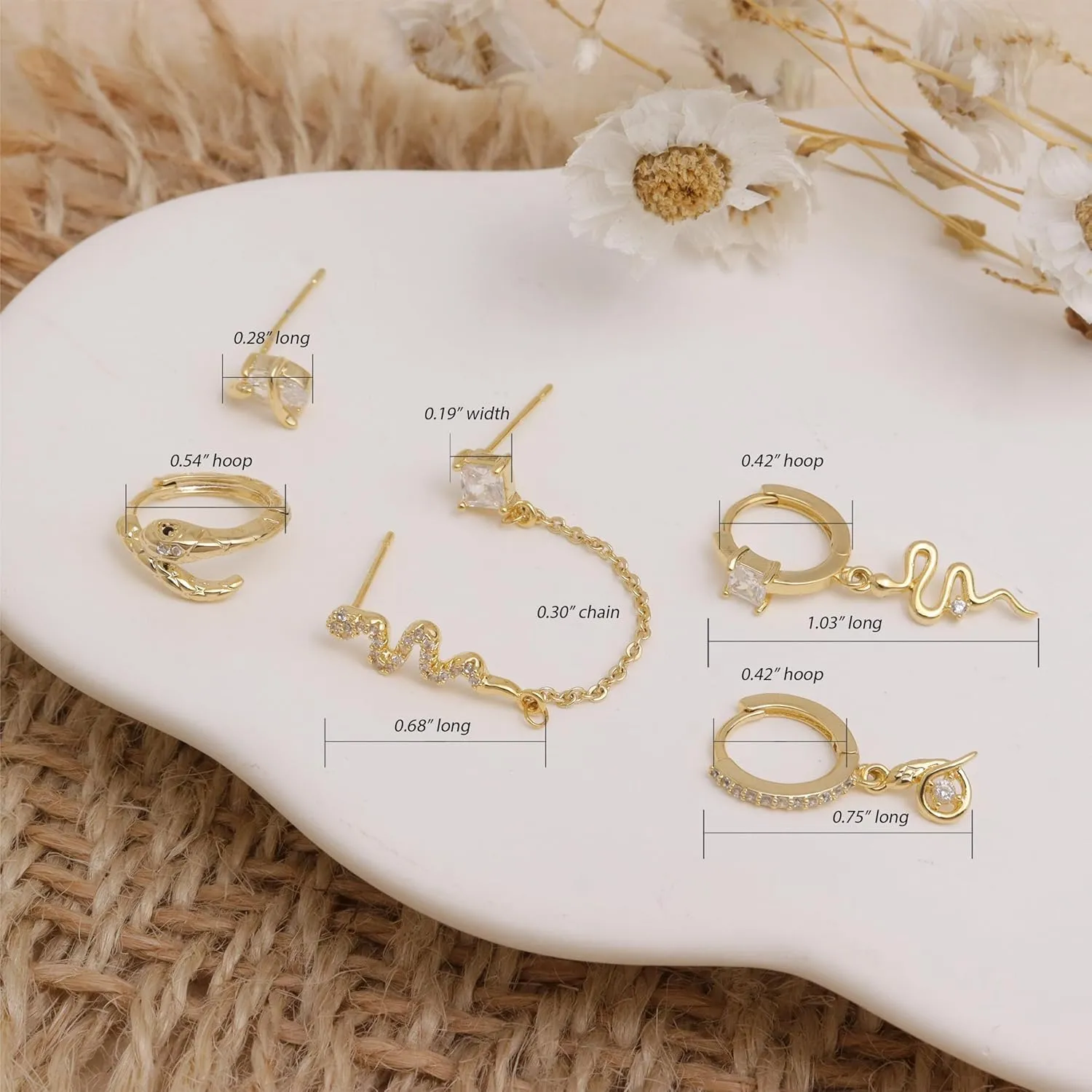 Gold Silver Small Hoop Stud Earrings Stack Set for Women, Dainty Rhinestone Drop Multiple Piercing Cartilage Huggie Earing Holiday Prom Fashion Jewelry Gift