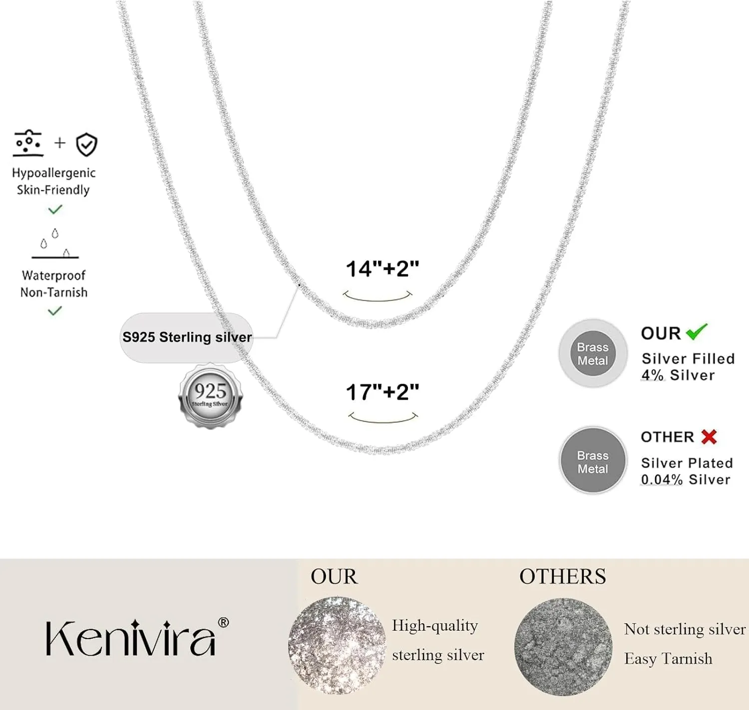 Gold/Silver Necklace for Women,Layered Gold Plated Chain Necklace Set Non Tarnish,Gold Layering Stacked Simple Everyday Waterproof Necklaces Jewelry
