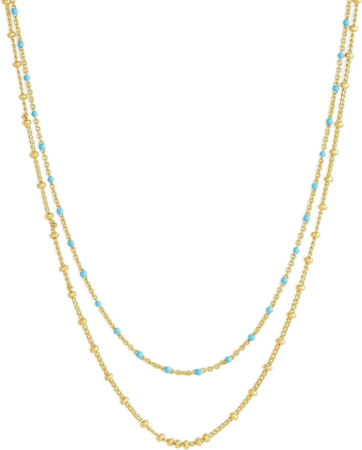 gorjana - Capri Layer Necklace - 18K Gold-Plated Brass - Vibrant Enamel Accents - Secure Spring Closure - Versatile Layered Design - Everyday Elegance