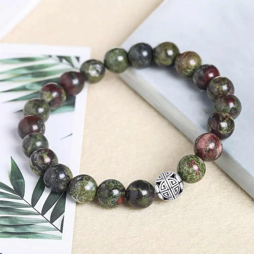 Handcrafted Gemstone Healing Energy Bracelets 925 Sterling Silver Double Happiness Pendant Natural Wellness for Women 8mm Beads