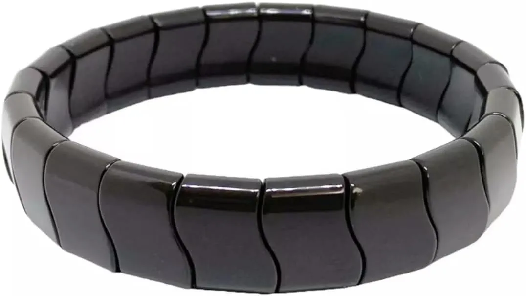 Handmade Beaded Bracelets for Men and Women, Black Tourmaline 15mm Beads, High Elastic 17.5-21cm Size, unisex Beaded Bracelets