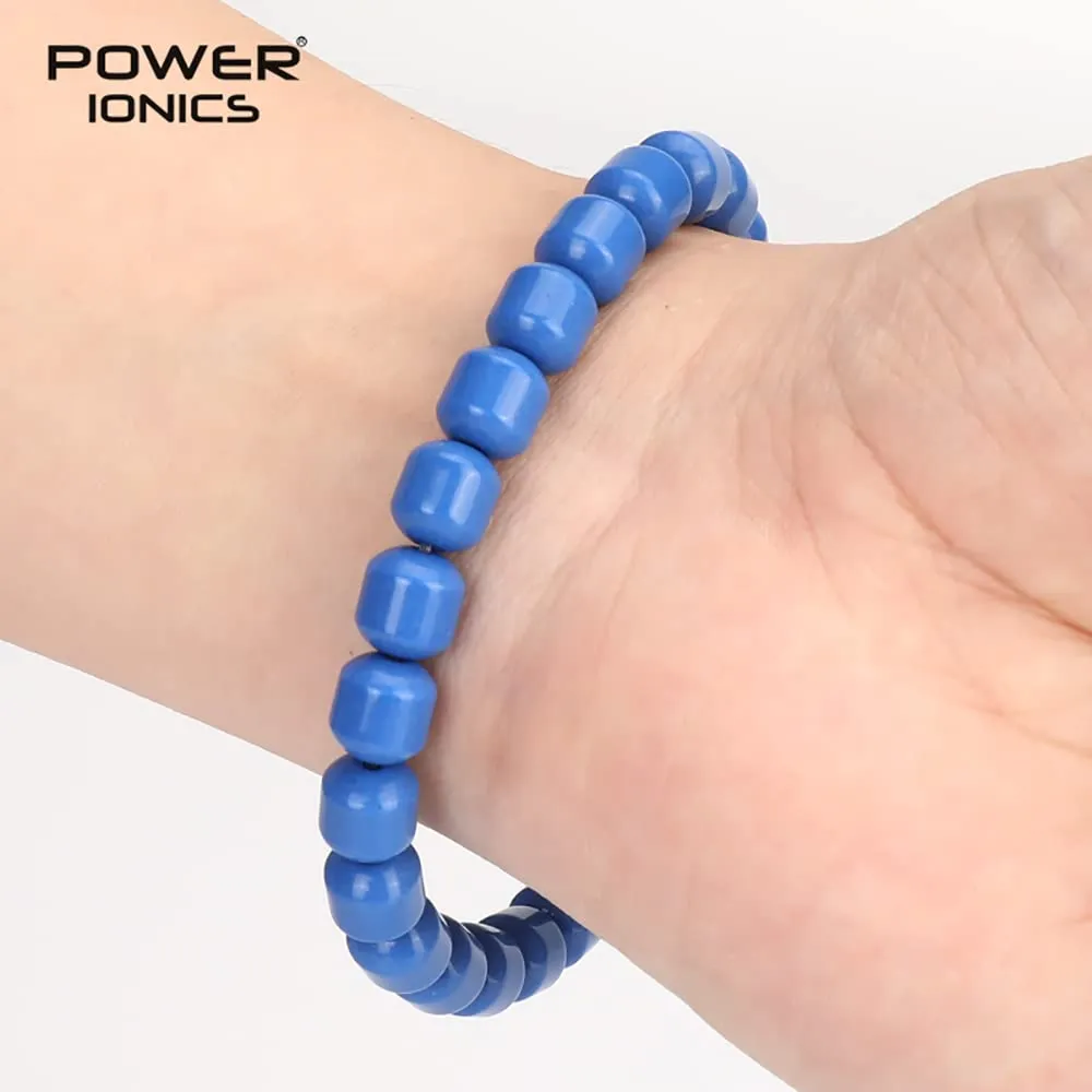 Handmade Beaded Bracelets for Women and Men, Blue Tourmaline 8mm Beads, High Elastic 16.5-18cm Size, Protection HealingWomen Beaded Bracelets